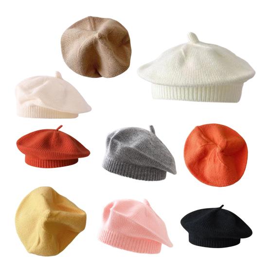 Детская шапка художника Yousheng, цветная вязаная эластичная, сохраняющая тепло, нескользящая, детская вязаная шапка, однотонный осенне-зимний берет, уличная шапка