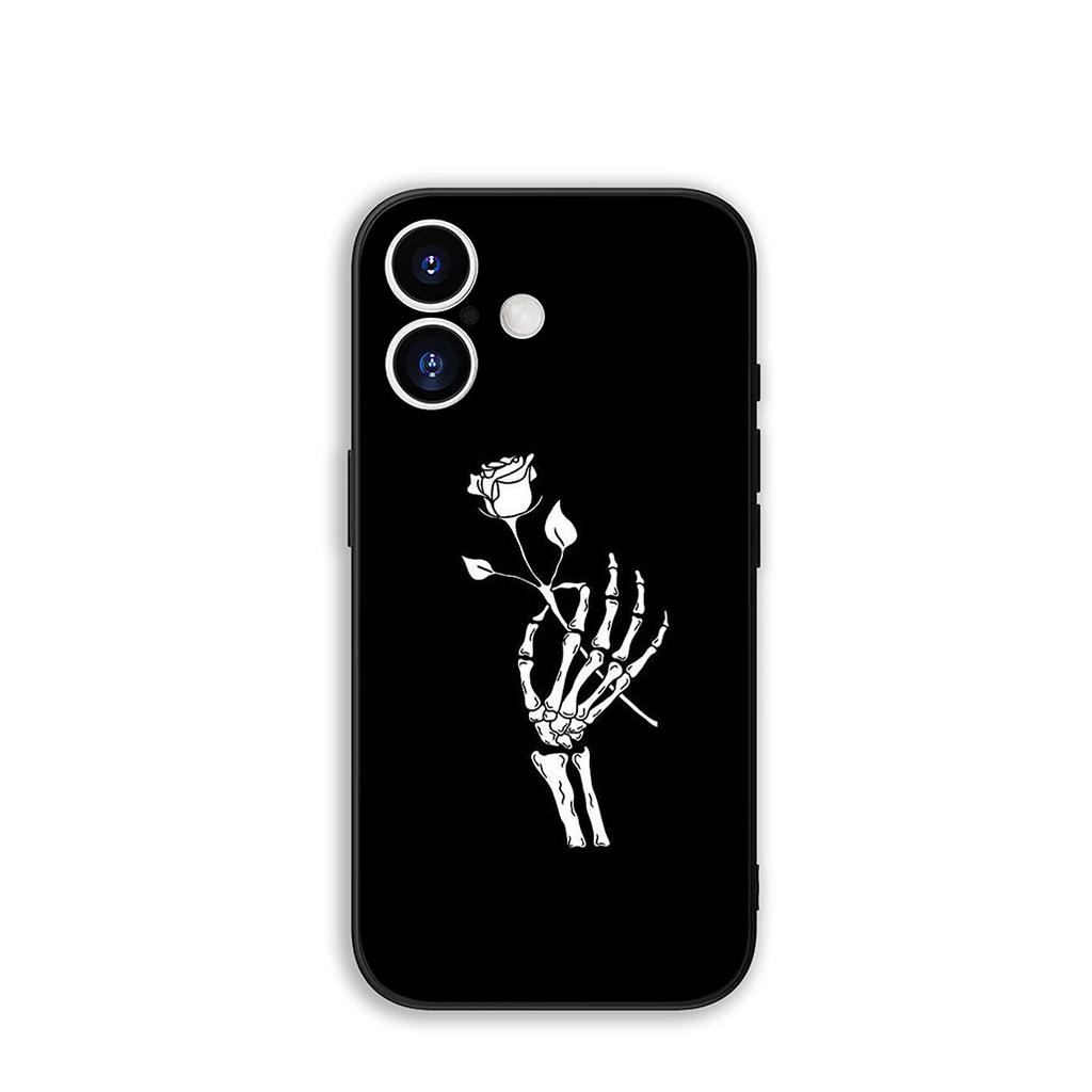 Для Apple iPhone 16 15 14 Plus 13 12 Mini 17 Pro Max + ProMax 16E Air 15+ Чехол для телефона Черный Белый Розовый Цветок Корпус