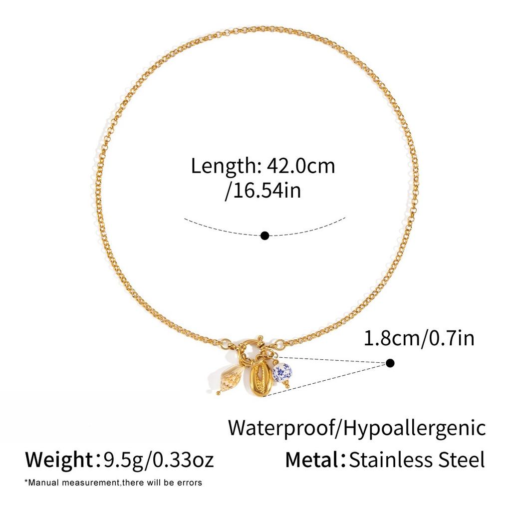 Yori European and American Fashion Stainless Steel Turtle Starfish Removable DIY Pendant Necklace for Women 18k PVD Plated