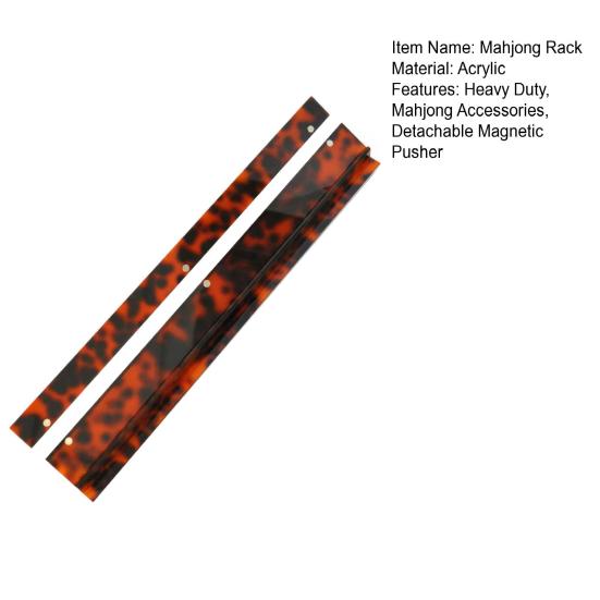 1 Набор подставки для маджонга с узором черепахового панциря со съемным магнитным толкателем, глянцевая отделка, акриловый держатель для плиток американского маджонга, толкающая линейка, маджонг