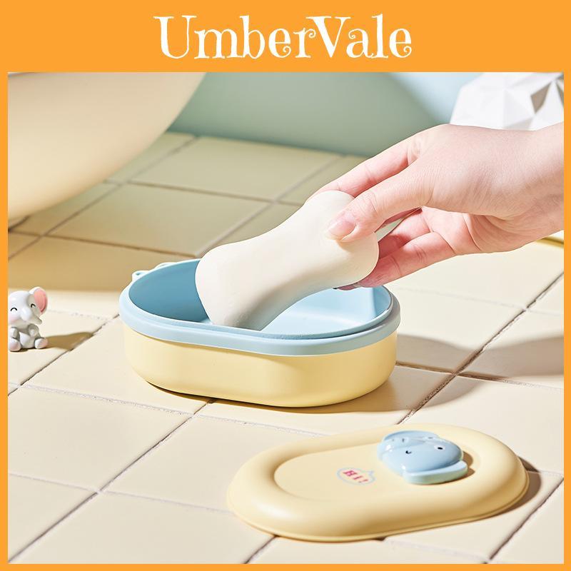 Cute Plastic Soap Box With Lid And Drip Drain For Home And Travel