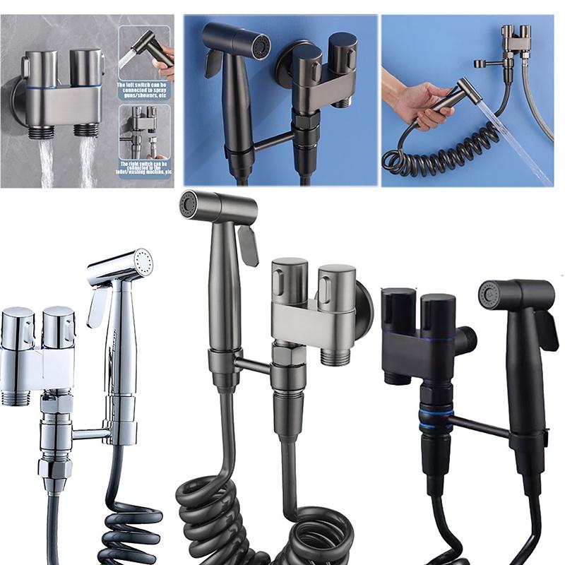 4 шт. настенный распылитель для унитаза и биде, набор со шлангом, ручной смеситель для чистки из нержавеющей стали, набор для мытья биде и душа