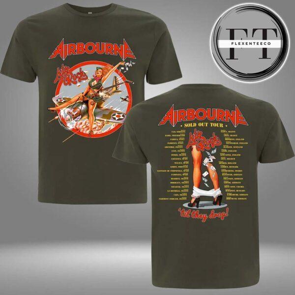 Airbourne Bomb Girl Tour 25 Двусторонняя унисекс футболка Унисекс футболка