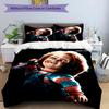 3pcs Duvet Cover Set (1*Duvet Cover + 2*Pillowcase, Without Core), Bride of Chucky Print Bedding Set, Bedroom Decor, All‑Season, Birthday Gift
