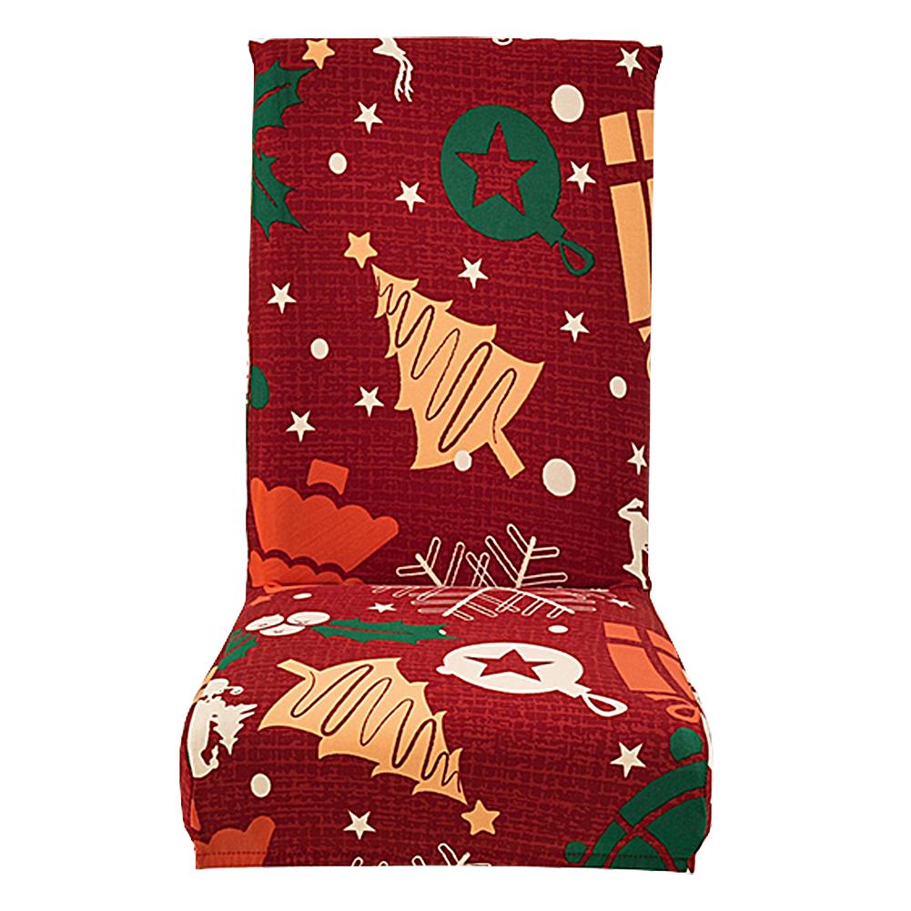 Рождественские чехлы на стулья для столовой, моющиеся, эластичные чехлы-накидки на стулья, съемные чехлы на стулья для праздничного декора