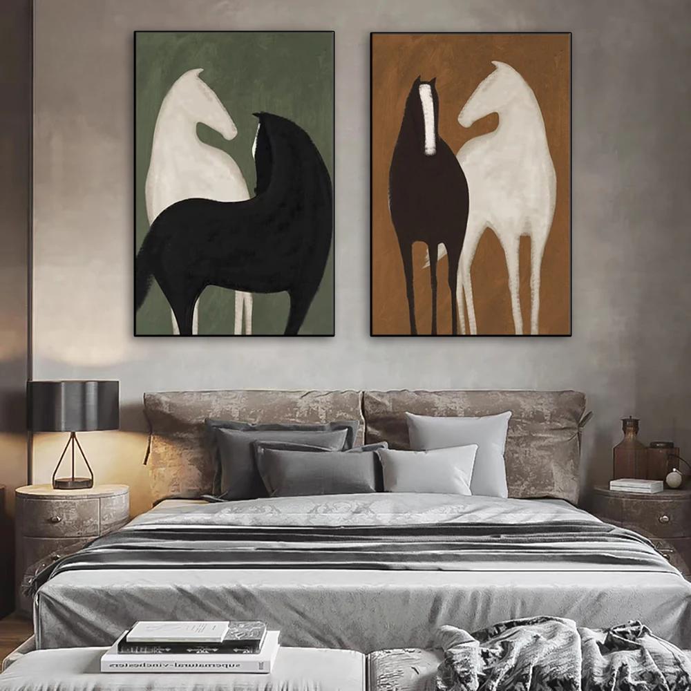 Abstract Horse Canvas Painting Wall Art Animal Posters Prints For Living Room Decor Wall Pictures Cuadros