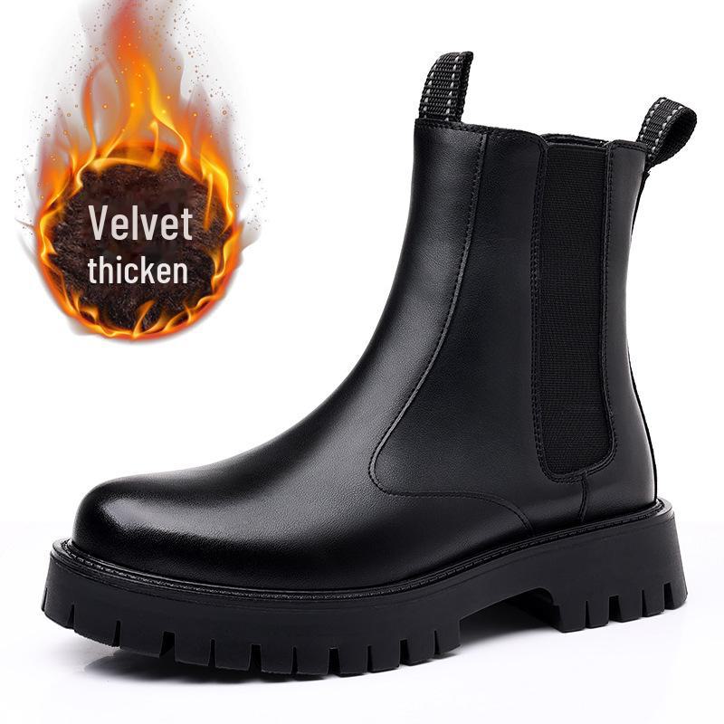 Мужские высокие ботинки Martin из натуральной кожи в британском стиле, толстая подошва, увеличение высоты на 8 см