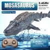 Динозавр с дистанционным управлением для детей Mosasaurus Игрушки для дайвинга Радиоуправляемая лодка с легким распылением воды для бассейна Озеро Ванная комната Ocean Protector Игрушки для ванны