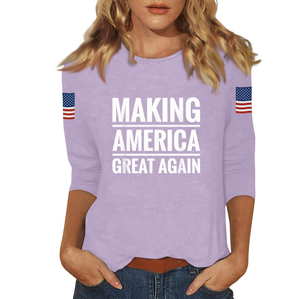 Women's Casual Fashionable Sexy Comfortable Neck Three-Quarter Sleeve Top