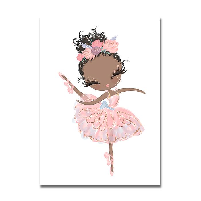 Балетная принцесса, детская настенная живопись на холсте, плакат на скандинавскую тему, единорог, лебедь, принт, настенные панно для маленьких детей, украшение для спальни