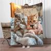 1 шт. Теплое тонкое одеяло с котятами, фланелевое покрывало для дивана, кровати, путешествий, кемпинга, гостиной, офиса, дивана, кресла и кровати