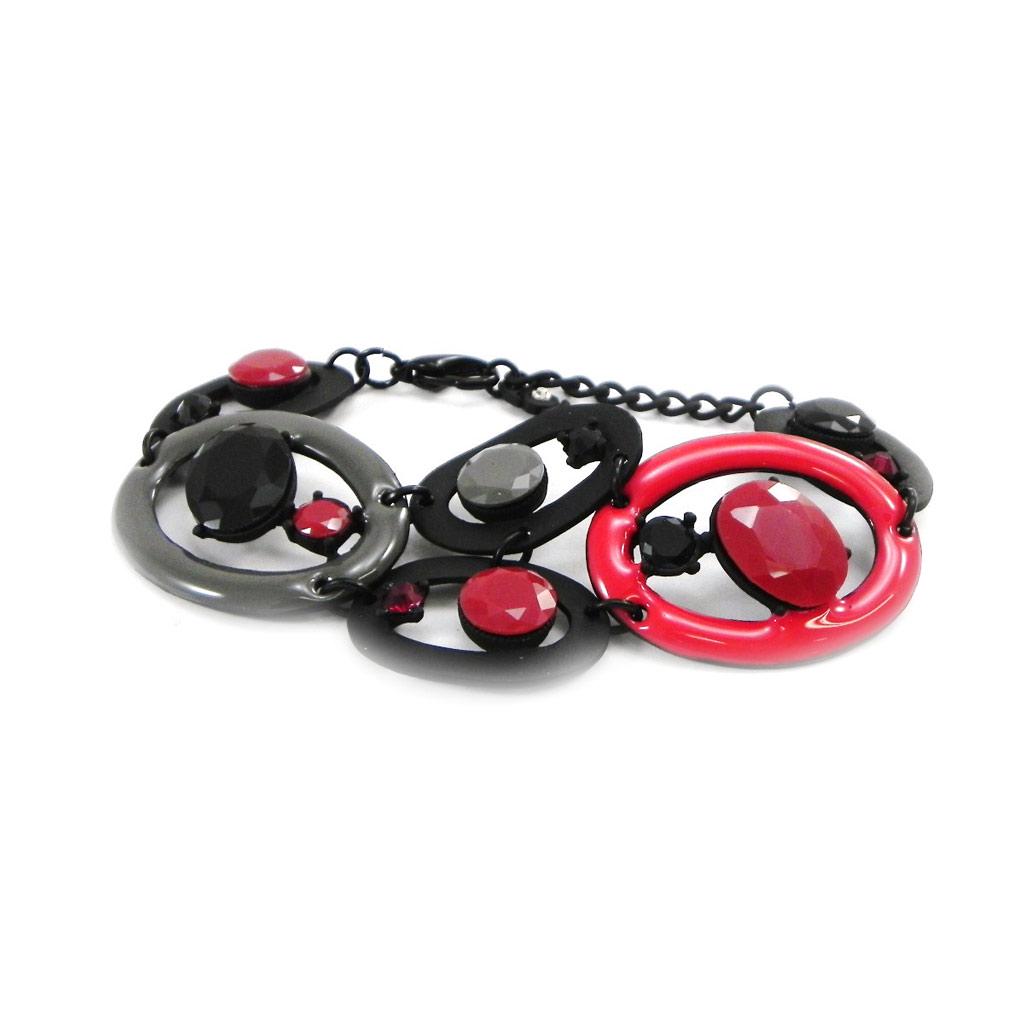 NOA [I1488] - Дизайнерский браслет «Mélusine» черно-красный