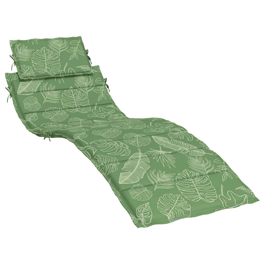 Sun Lounger Cushion with Leaf Pattern Oxford Fabric