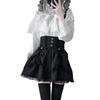 EDREES Long Sleeve Round Neck Lace Ruffle Cute Mori Girl Top with Lolita Harajuku Winter Long Women's Blouse, Princess-Style Bow, Detachable, Style,