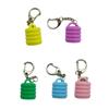 Pack Of 5 Stylish Lip Gloss Keychain Caps For Effortless Makeup Maintenance Suitable For Commuting Or Traveling