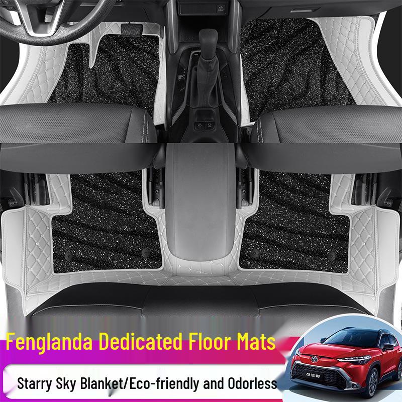 Кожаные коврики в салон с полным бортиком для Toyota RAV4 2021-2025