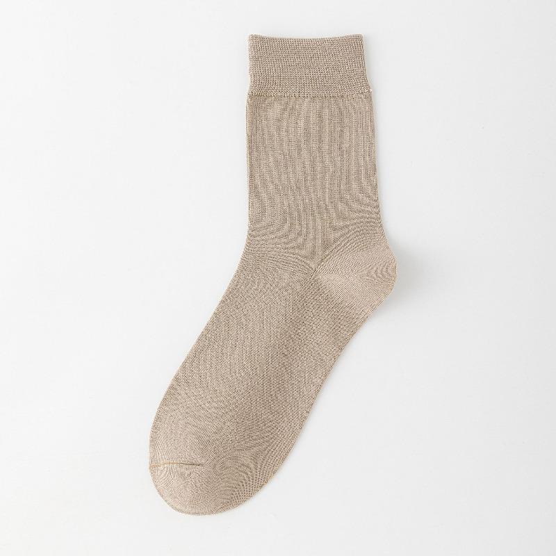 Мужские осенне-зимние деловые повседневные носки до середины икры, не скатывающиеся универсальные однотонные носки до икры, хлопковые влагоотводящие носки