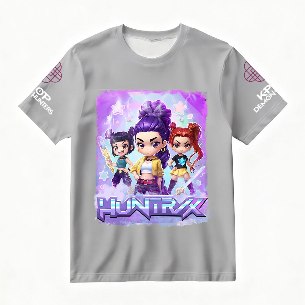 Women's KPop Demon Hunters Graphic T-Shirt Summer Fashion Streetwear with Cartoon Characters Print for Casual & Trendy Outfits