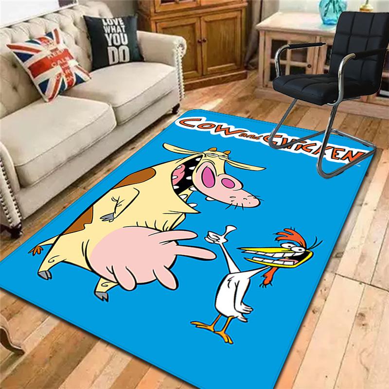 Cow and Chicken Rug Floor Mat for Living Room or Bedroom Soft and Comfortable Carpet a Gift for Birthday and Holiday.MFF0918396