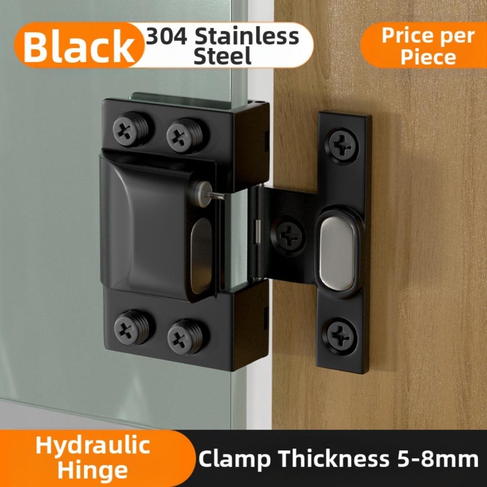 Cabinet Door Hinges Stainless Steel Hydraulic Damper Buffer Soft Close Frameless Glass Door Cabinet Clamp For 5-8mm Door Hinge
