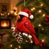 Christmas Tree Hanging Decorations Red Bird Ornament, Acrylic Decor for Holiday Gift Friends Holiday, Festive Pendant Home Party Fireplace, Lovers