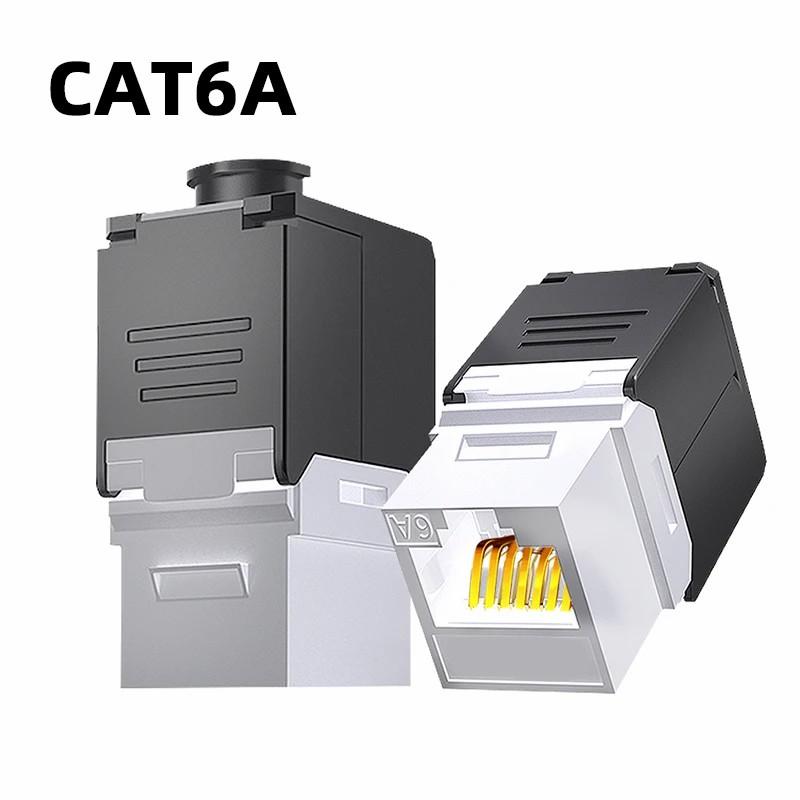 Natalink 10PCS RJ45 Cat8 Cat7 Cat6A Shielded Keystone Jacks, RJ45 STP Tool-Less Type Zinc Alloy Module Shielded Keystone Jack