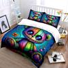 Colorful Patchwork Teddy Bear Bedding Duvet Cover Set  (1*Duvet Cover 2*Pillowcases, without duvet insert)
