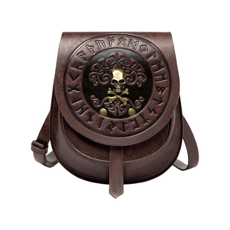 Elegant PU Leather Crossbody Bag For Women Retro Waist Bags With Unique Medieval European Shoulder Bags Coffee