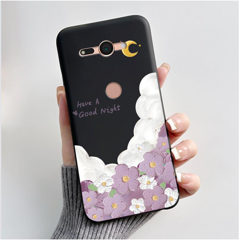Для Sony Xperia XZ2 Compact H8324 H8314 Чехол Эстетичный Модный Милый Мультяшный Кот Ударопрочный Черный Силиконовый Мягкий Тонкий Задняя Крышка