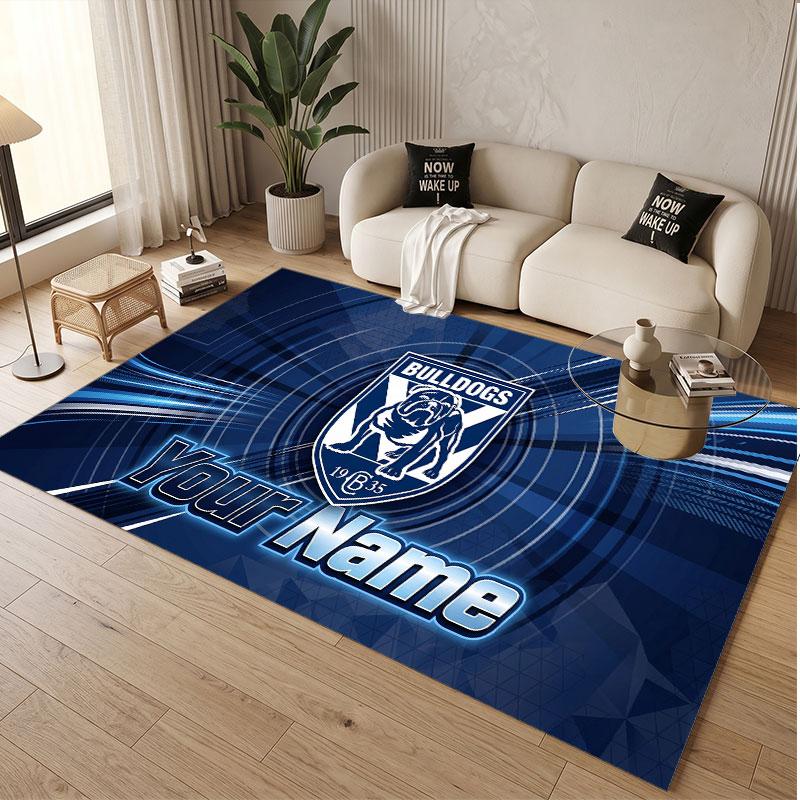 Custom Rug Canterbury-Bankstown Bulldogs Pattern Print Name Text Soft Non‑Slip Floor Carpet for Home Indoor Decoration