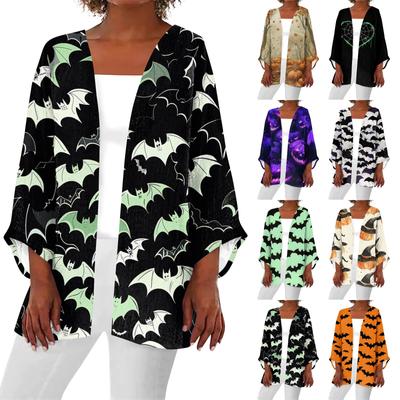 Женская повседневная модная легкая куртка средней длины с принтом, кардиган