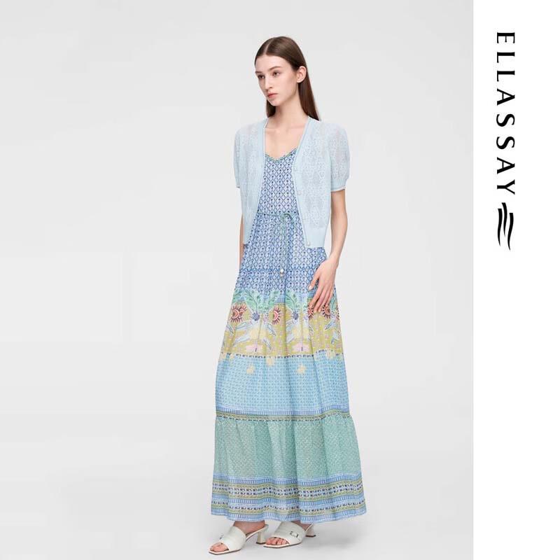 ELLASSAY Женское дышащее платье макси А-силуэта