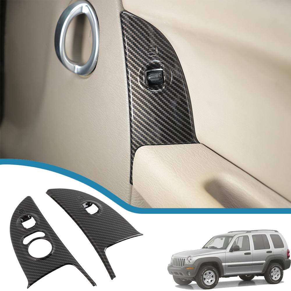 Car Door Window Lift Button Panel Decoration Cover Stickers for Jeep Liberty 1999-2007 Auto Interior Mouldings Accessories