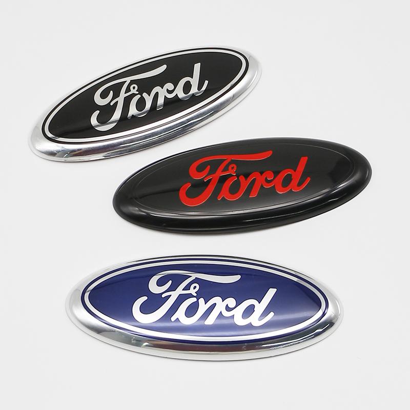 3D Aluminum Car Front Rear Badge Emblem Overlay 14.5cm For Ford Explorer Mondeo Edge Focus Fiesta Kuga Auto Tuning Accessories