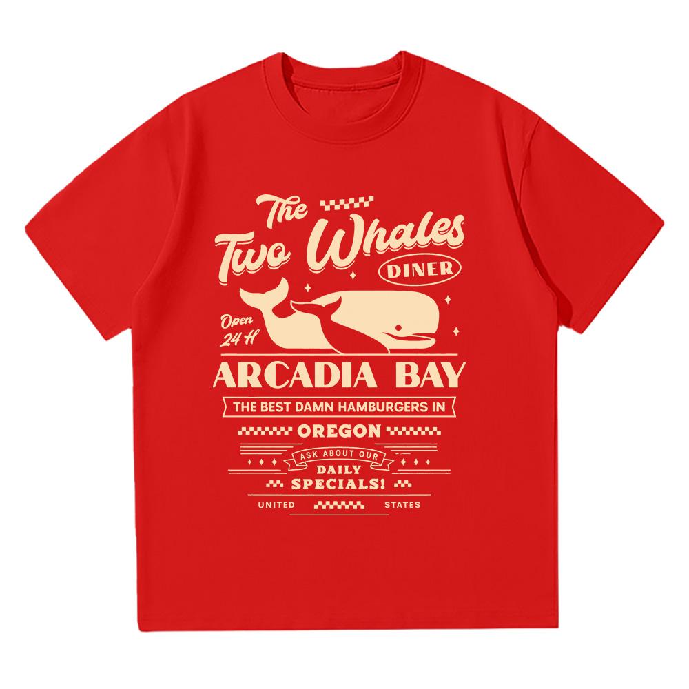 Унисекс футболка с эмблемой закусочной "Два кита" Life Is Strange Футболки по горячей игре Высококачественная хлопковая одежда Женская Мужская Свободные футболки