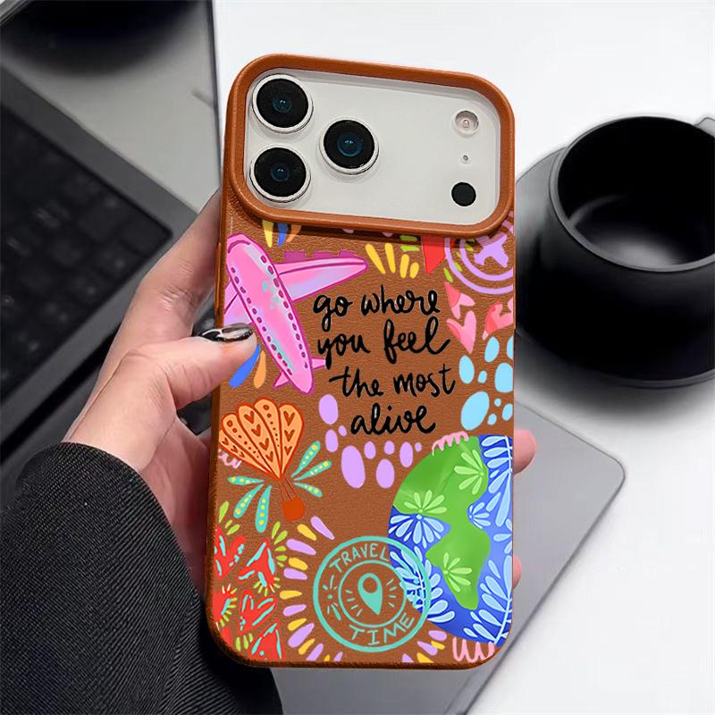 Чехол с мультяшным узором Огненный Шар для iPhone 17 Pro Max iPhone 16 Pro Max 15 14 13 12 11 16E Air Люксовая Силиконовая Крышка с Текстурой Кожи