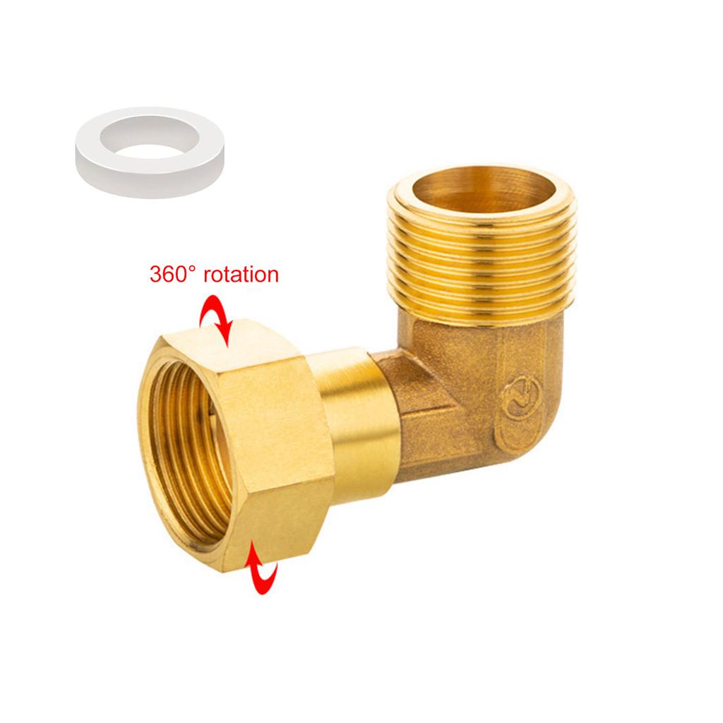 Pack Of 2 Sturdy Brass Materials 90 Degree Point Fitting 3/4 Inch Male To Female Thread For Water Installations
