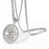 Men Hip Hop Rotating Dollar Pendant Long Necklace Rhinestone Jewelry Accessories