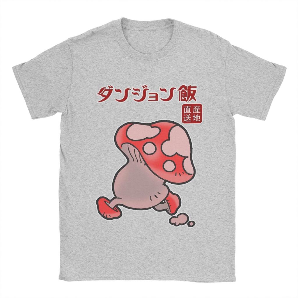 Юмористические Вкусные В Подземелье Футболки с Грибами Мужские Футболки из Чистого Хлопка с Круглым Вырезом Аниме Футболки с Коротким Рукавом Одежда Больших Размеров