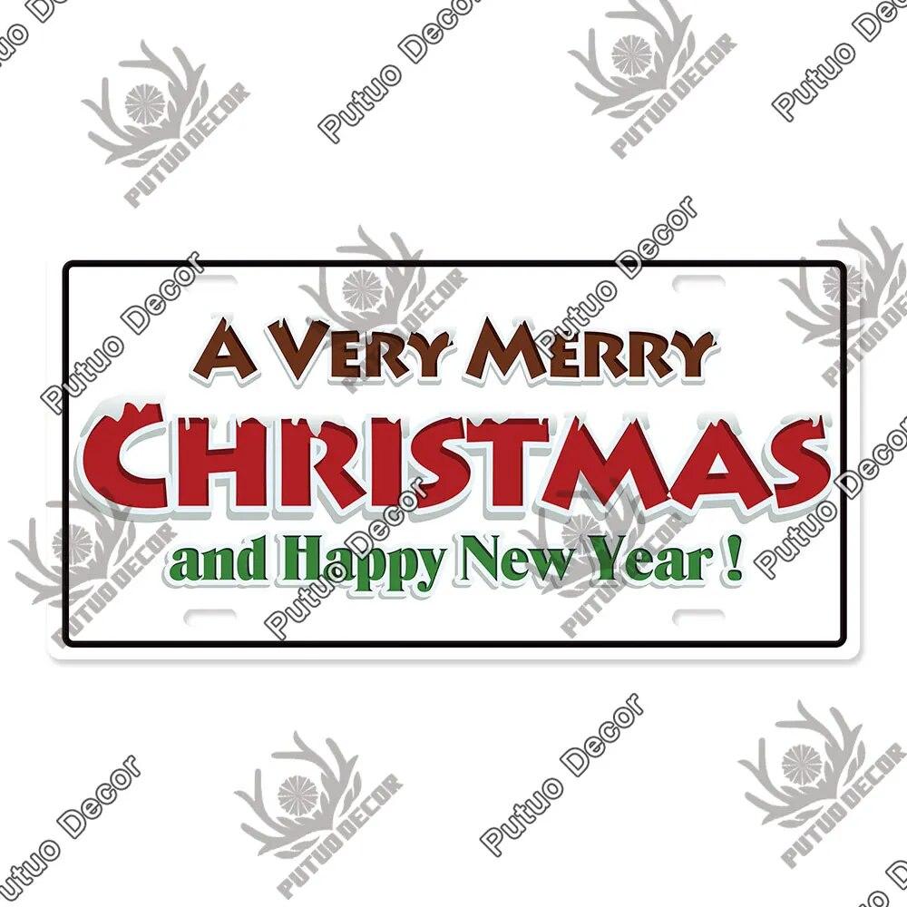 Putuo Декор с Рождеством номерной знак жестяная табличка металлический винтажный постер для домашнего бара новогодний подарок Navidad Настенный декор