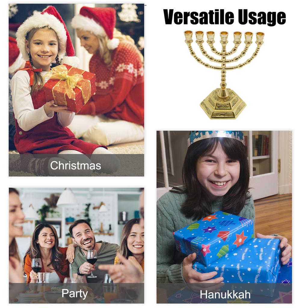 Подсвечник меноры на 7 свечей Иерусалимский храм 12 колен Израилевых Менора с жезлом Аарона Манна