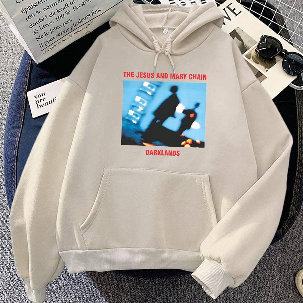 Darklands Graphic Printing The Jesus and Mary Chain Rock Band Sweatshirts Winter Long Sleeve Casual Unisex Streetwear Hip Hop