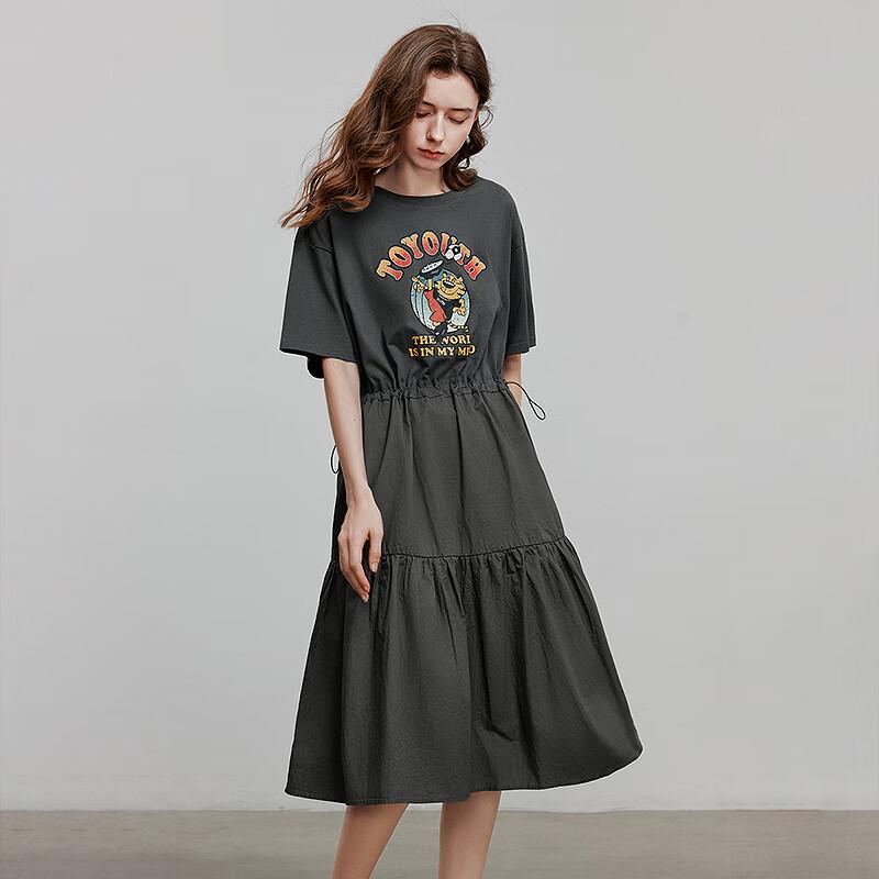 Chuyu Women's 2025 Summer Loose Spliced T-shirt Dress