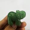 Hand Carved Natural Green Aventurine Jade Elephant Statue - Good Luck Ornament and Decor