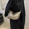 Space Cotton Shoulder Bag Fashion Hobo Crossbody Bags Lattice Pattern All-match Large Capacity Handbags for Women Commuting