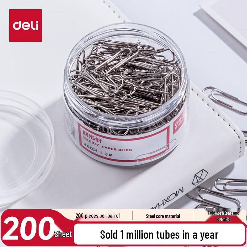 Deli 29mm Nickel-Plated Paper Clips