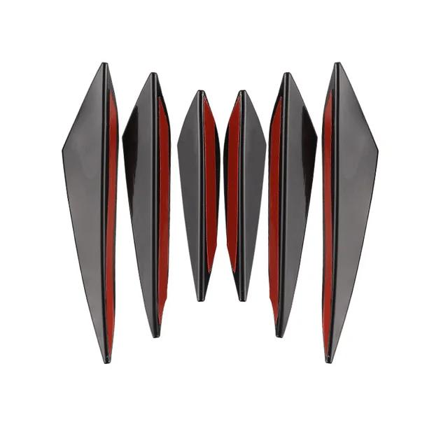 6 шт. Универсальный автомобильный модификатор Wind Knife с рисунком из углеродного волокна, бампер Crescent Wind Knife, передний спойлер, автомобильные аксессуары
