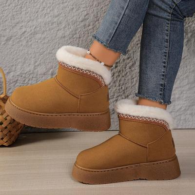 2025 Женские теплые зимние сноубутсы на толстой подошве с вельветовой подкладкой