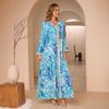 2025 Летнее длинное платье абайя для женщин Ближнего Востока - С принтом, в дубайском стиле