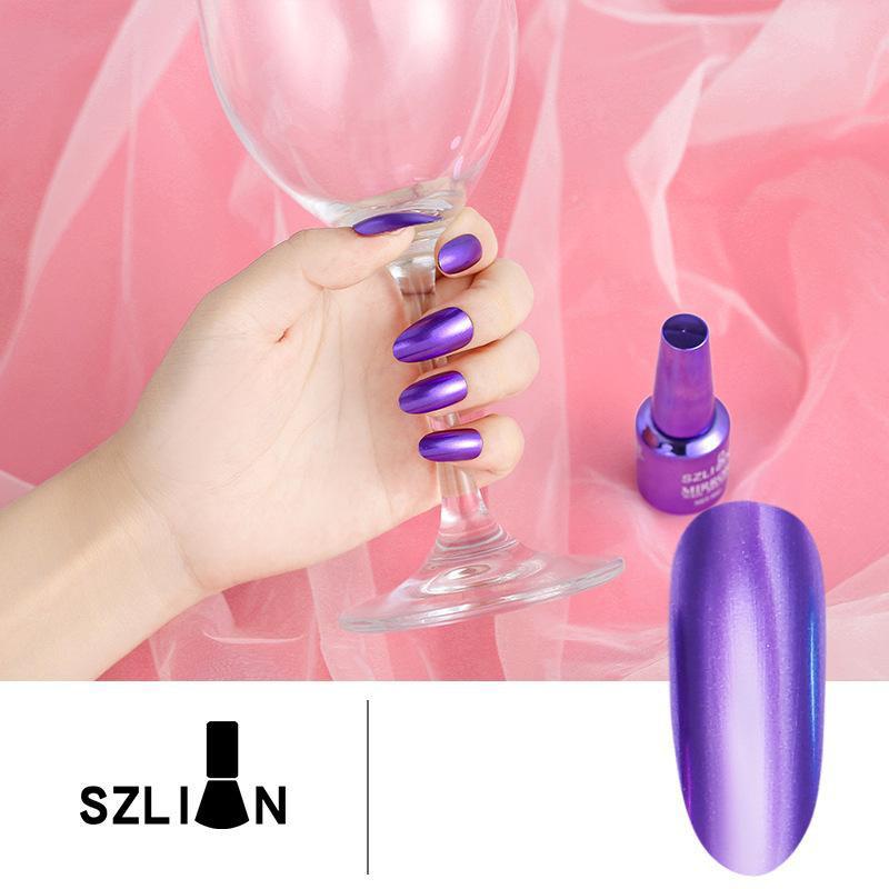 Стойкий металлический лак для ногтей с эффектом розового золота и серебра Magic Mirror для самостоятельного украшения ногтей